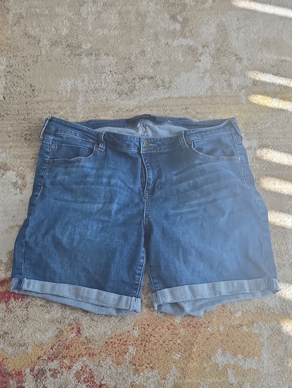 Liverpool Dark Blue Rolled Cuff Denim Shorts